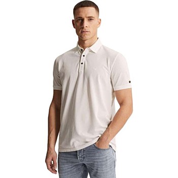 Short sleeve polo slim fit fine pi Snow White