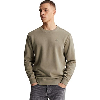 Long sleeve r-neck regular fit twi Dried Sage