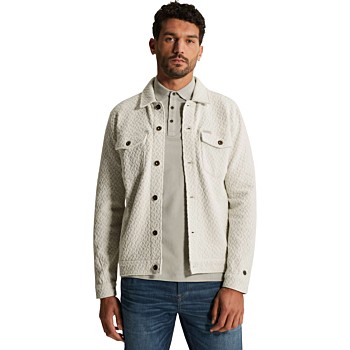 Button jacket regular fit jacquard White Onyx