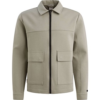 Zip jacket regular fit interlock Dried Sage