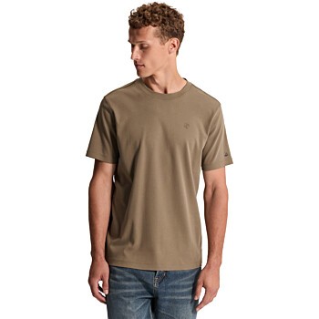 Short sleeve r-neck regular fit in Walnut
