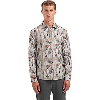 Shirt Allover Printed Fine Corduroy Taupe