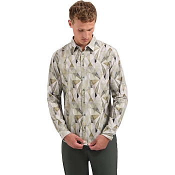 Shirt Allover Printed Fine Corduroy Light Moss
