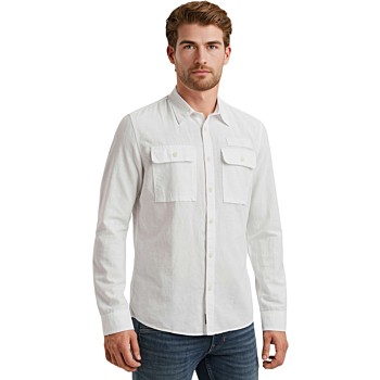 Long Sleeve Shirt Cotton/linen Bright White