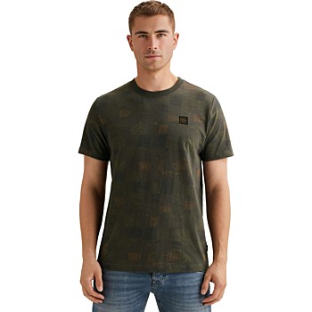 Short sleeve r-neck aop cotton slu Beluga