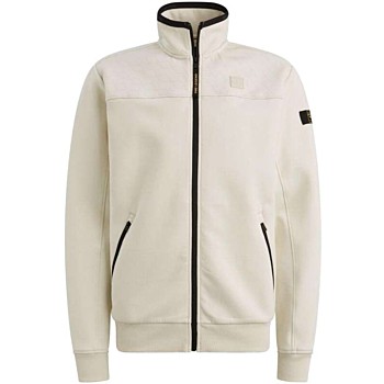 Zip jacket interlock sweat Bone White