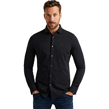 Overhemd lange mouw satin jersey black