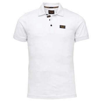 Short sleeve polo cotton elastan p bright white