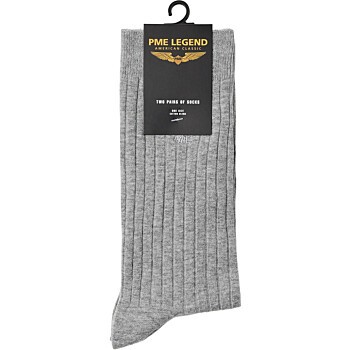 Socks Rib 2-pack Light Grey Melee