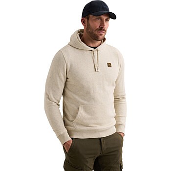 Hooded 3t cross terry melange Bone White Melee