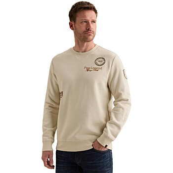 Crewneck dry peached sweat gd Bone White