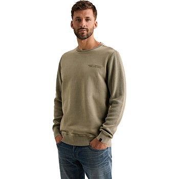 Crewneck sweat knit combination Abbey Stone