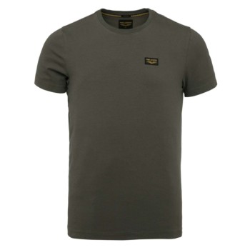 Short sleeve r-neck cotton elastan beluga
