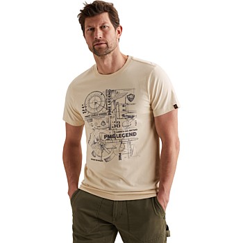 Short sleeve r-neck play heavy sin Bone White