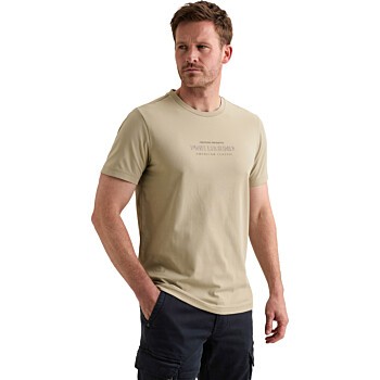 Short sleeve r-neck cotton elastan Abbey Stone