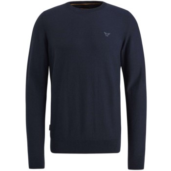 R-neck cotton knit Sky Captain