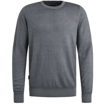 R-neck merino acid wash Mid Grey
