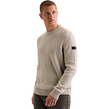R-neck wool blend Bone White