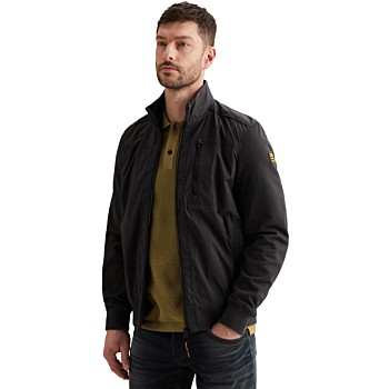 SHORT JACKET cotton terry nylon mi Obsidian
