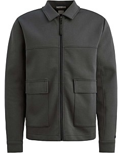 Zip jacket regular fit interlock Black Sand
