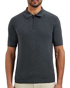 Pullover Short Sleeve Polo Zip Frot Dark Steel