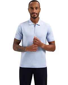 Pullover Short Sleeve Polo Zip Mela Blue