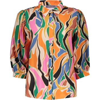 Blouse off-white & multy collor prints
