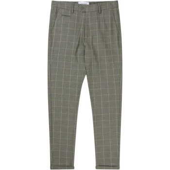 Como check suit pants olive night ivory 