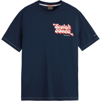 Small logo-artwork jersey t-shirt navy