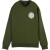 Crew neck sweat with chest artwork military green