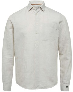 Long sleeve shirt cotton linen dob plaza taupe