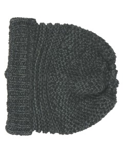 Beenie, mix match knit 2col twisted dk grey