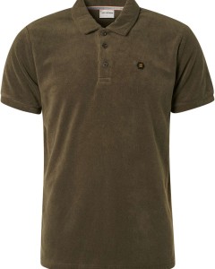 Polo structure knit solid basil