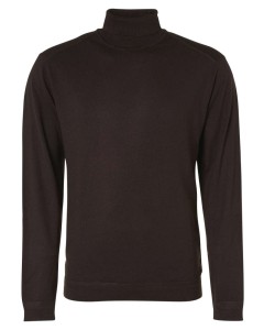 Pullover rollneck solid coffee