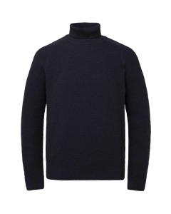 Roll neck recycled cotton mix knit antracite melee