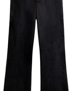 Velvet high-rise flared trousers black