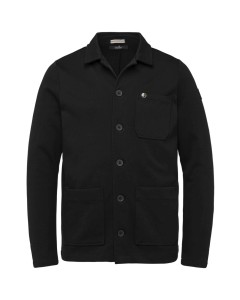 Button jacket cotton polyester black