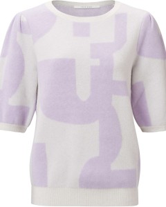 Sweater with jacquard print orchid petal purple