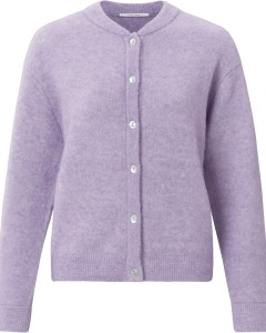 Cardigan with buttons rose purple