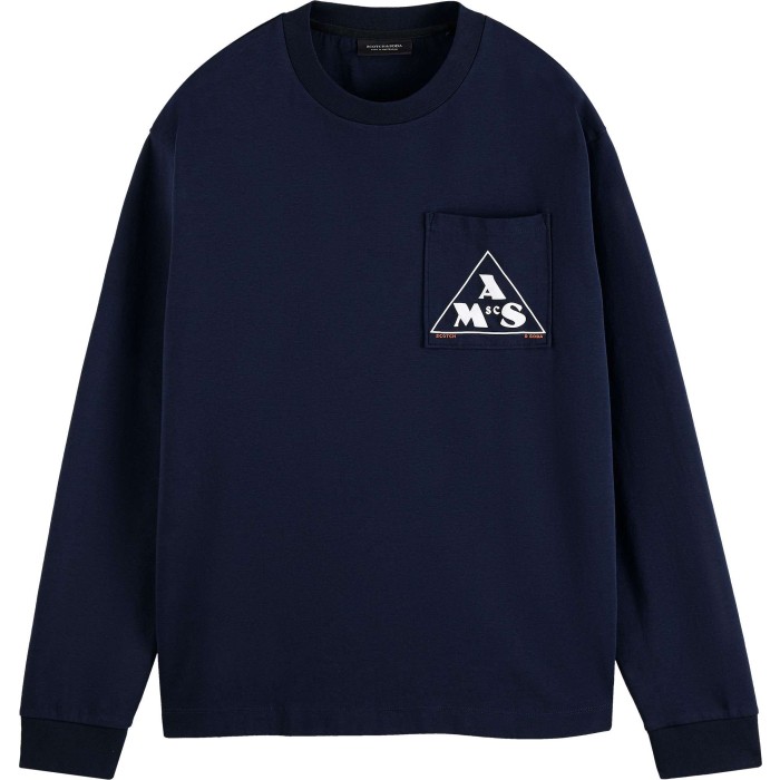Graphic logo long-sleeve t-shirt in midnight